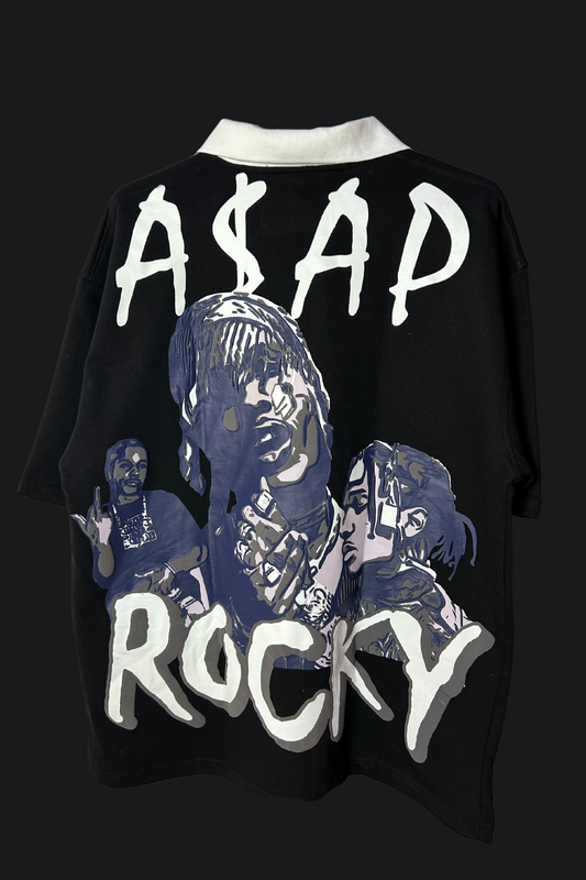 A$AP Rocky Collar Oversized T-Shirt – Exclusive Hip-Hop Streetwear