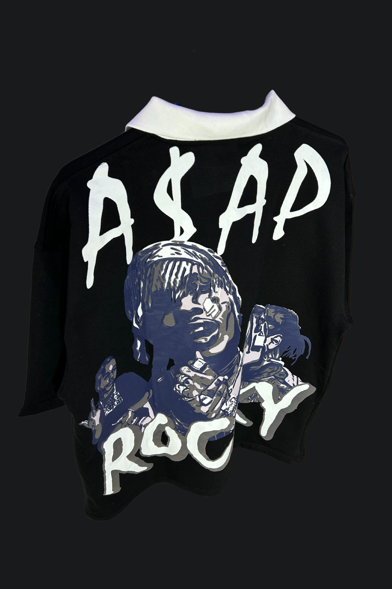 A$AP Rocky Collar Oversized T-Shirt – Exclusive Hip-Hop Streetwear