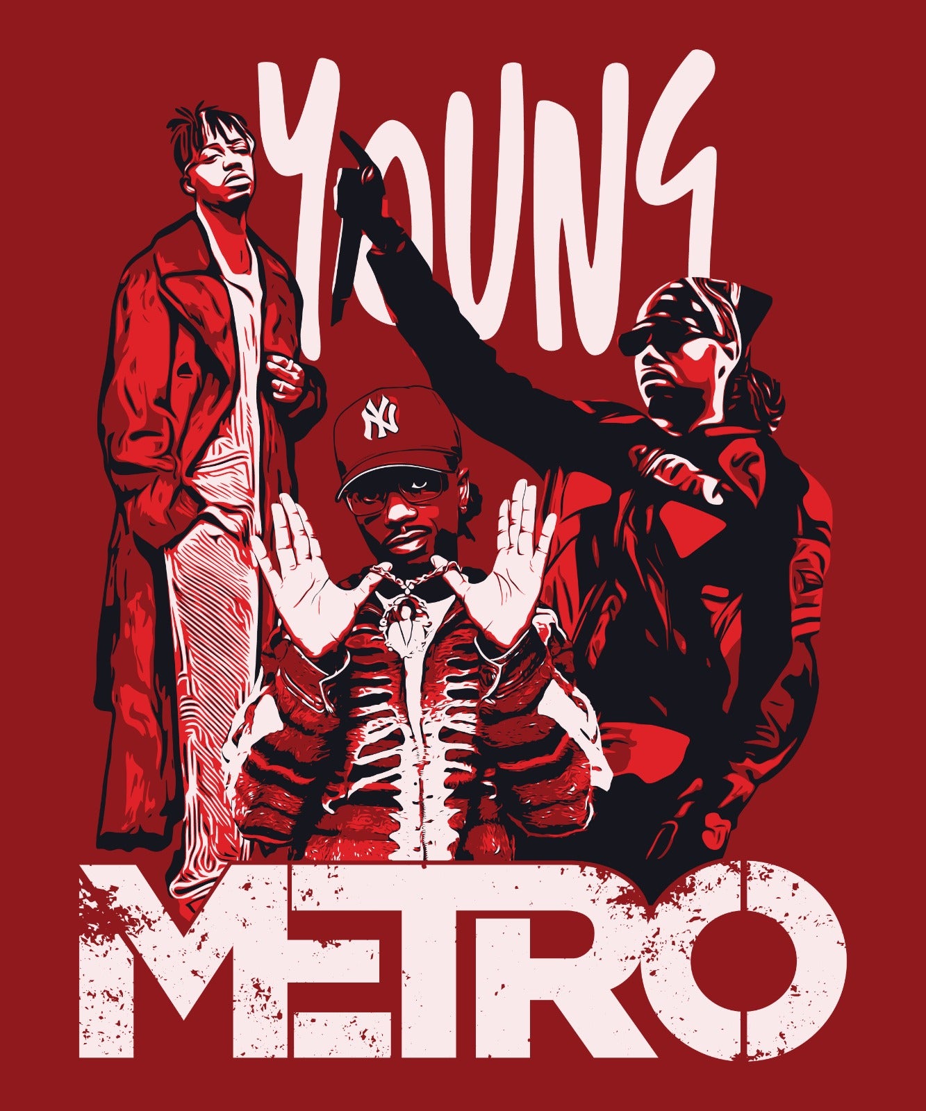 Young Metro Oversized T-Shirt – Trap Music & Hip-Hop Culture Tribute